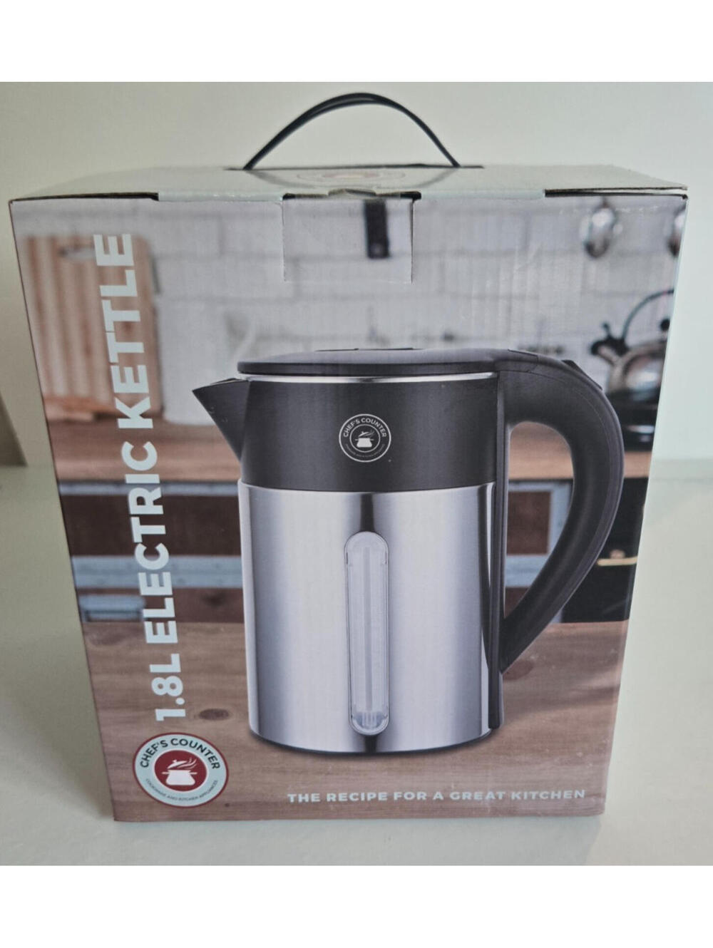 Chef's Counter Electric Kettle 1.8L Stainless Steel Fast Boiling NEW NIB